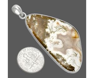 Moss Agate Pendant SDP153733 P-1001, 26x47 mm