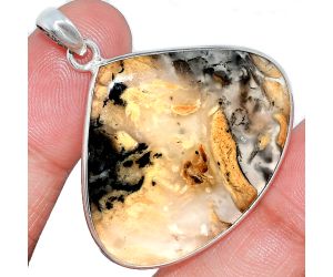 Rose Plume Agate Pendant SDP153737 P-1001, 30x36 mm