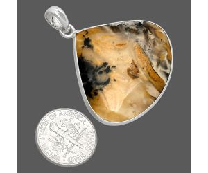 Rose Plume Agate Pendant SDP153737 P-1001, 30x36 mm