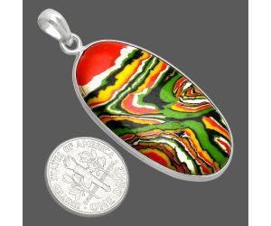 Fordite Detroit Agate Pendant SDP153747 P-1001, 21x38 mm