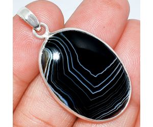 Black Botswana Agate Pendant SDP153751 P-1001, 21x31 mm