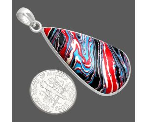 Fordite Detroit Agate Pendant SDP153752 P-1001, 19x36 mm