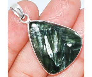 Russian Seraphinite Pendant SDP153770 P-1001, 23x28 mm