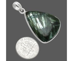 Russian Seraphinite Pendant SDP153770 P-1001, 23x28 mm