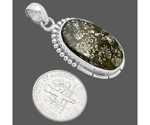 Nipomo Marcasite Agate Pendant SDP153788 P-1058, 13x22 mm