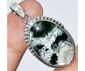 Horse Canyon Moss Agate Pendant SDP153795 P-1058, 16x24 mm