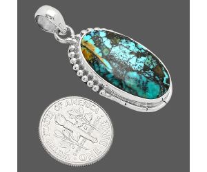 Lucky Charm Tibetan Turquoise Pendant SDP153803 P-1058, 13x24 mm