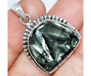 Russian Seraphinite Pendant SDP153805 P-1058, 19x20 mm