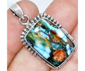 Spiny Oyster Turquoise Pendant SDP153812 P-1058, 15x21 mm