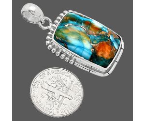 Spiny Oyster Turquoise Pendant SDP153812 P-1058, 15x21 mm