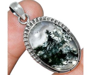 Horse Canyon Moss Agate Pendant SDP153815 P-1058, 15x23 mm