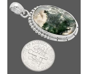 Horse Canyon Moss Agate Pendant SDP153815 P-1058, 15x23 mm