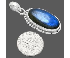 Blue Fire Labradorite Pendant SDP153821 P-1058, 12x22 mm