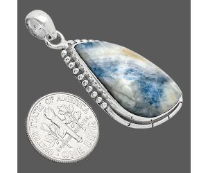 Blue Scheelite Pendant SDP153825 P-1058, 14x28 mm