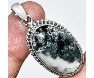 Horse Canyon Moss Agate Pendant SDP153840 P-1058, 15x24 mm