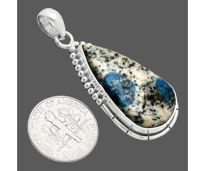 K2 Blue - Azurite In Quartz Pendant SDP153853 P-1058, 15x28 mm