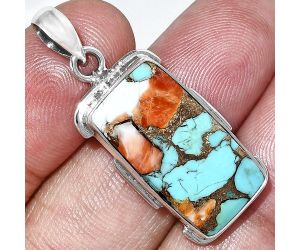 Spiny Oyster Turquoise Pendant SDP153866 P-1072, 12x24 mm