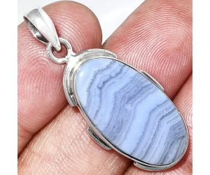 Blue Lace Agate Pendant SDP153870 P-1072, 13x25 mm