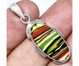 Fordite Detroit Agate Pendant SDP153874 P-1072, 11x22 mm