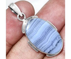 Blue Lace Agate Pendant SDP153875 P-1072, 14x23 mm