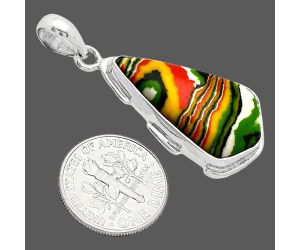 Fordite Detroit Agate Pendant SDP153877 P-1072, 14x26 mm