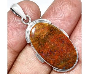 Red Moss Agate Pendant SDP153890 P-1072, 15x26 mm