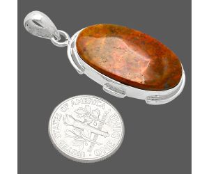 Red Moss Agate Pendant SDP153890 P-1072, 15x26 mm