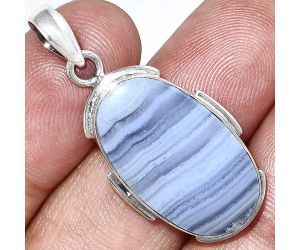 Blue Lace Agate Pendant SDP153905 P-1072, 14x24 mm