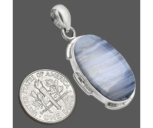 Blue Lace Agate Pendant SDP153905 P-1072, 14x24 mm