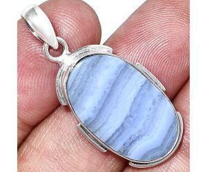 Blue Lace Agate Pendant SDP153910 P-1072, 14x23 mm