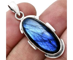 Blue Fire Labradorite Pendant SDP153912 P-1072, 11x24 mm