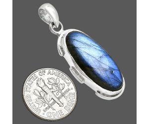 Blue Fire Labradorite Pendant SDP153912 P-1072, 11x24 mm