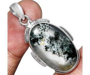 Horse Canyon Moss Agate Pendant SDP153929 P-1072, 15x24 mm