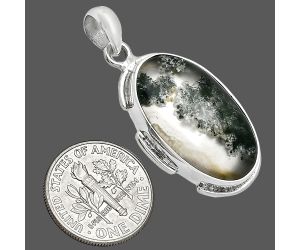 Horse Canyon Moss Agate Pendant SDP153929 P-1072, 15x24 mm