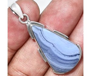 Blue Lace Agate Pendant SDP153930 P-1072, 15x27 mm