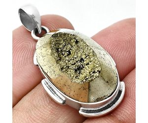 Peruvian Golden Pyrite Pendant SDP153935 P-1072, 15x24 mm