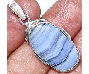 Blue Lace Agate Pendant SDP153943 P-1072, 15x24 mm