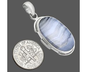 Blue Lace Agate Pendant SDP153943 P-1072, 15x24 mm