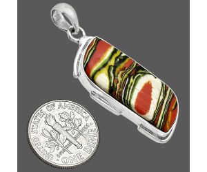 Fordite Detroit Agate Pendant SDP153945 P-1072, 12x29 mm