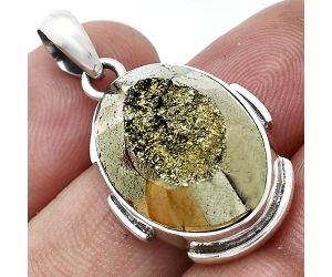 Peruvian Golden Pyrite Pendant SDP153947 P-1072, 15x21 mm