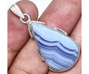 Blue Lace Agate Pendant SDP153950 P-1072, 16x27 mm