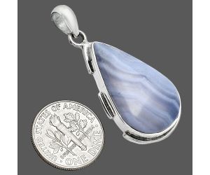 Blue Lace Agate Pendant SDP153950 P-1072, 16x27 mm