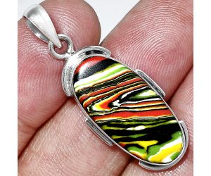 Fordite Detroit Agate Pendant SDP153971 P-1072, 12x24 mm