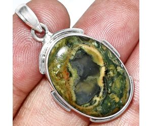 Rhyolite - Rainforest Jasper Pendant SDP153985 P-1072, 17x24 mm