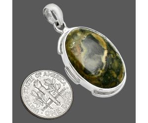 Rhyolite - Rainforest Jasper Pendant SDP153985 P-1072, 17x24 mm