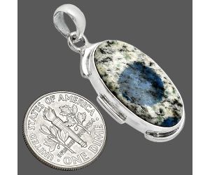 K2 Blue - Azurite In Quartz Pendant SDP153991 P-1072, 13x23 mm