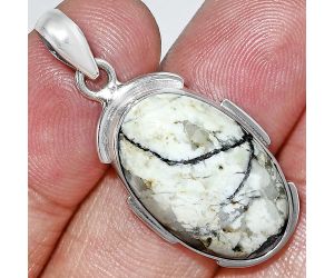 Authentic White Buffalo Turquoise Nevada Pendant SDP153993 P-1072, 14x23 mm