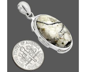 Authentic White Buffalo Turquoise Nevada Pendant SDP153993 P-1072, 14x23 mm