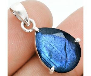 Faceted Blue Labradorite Pendant SDP153996 P-1013, 12x16 mm