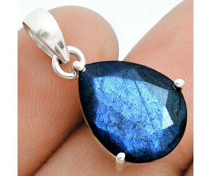 Faceted Blue Labradorite Pendant SDP153997 P-1013, 12x16 mm